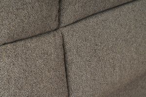 Lit coffre 2 places 160x200 cm en tissu texturé taupe HONO