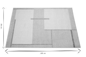 Tappeto rettangolare beige con motivi 150 x 220 cm IRENE