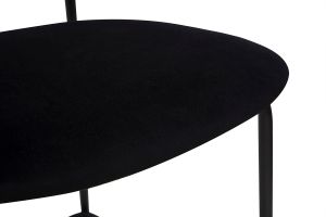 Tabourets design en velours noir, métal noir et cannage rotin (lot de 2) MIRANDA