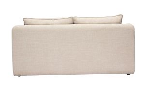 Canapé convertible 2 places en tissu effet velours texturé beige MAHAUT