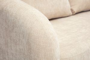 Canapé convertible 2 places en tissu effet velours texturé beige MAHAUT