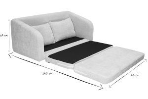 Canapé convertible 2 places en tissu effet velours texturé beige MAHAUT