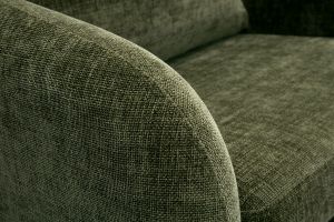 Fauteuil convertible en tissu effet velours texturé vert kaki MAHAUT