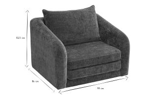 Fauteuil convertible en tissu effet velours texturé vert kaki MAHAUT