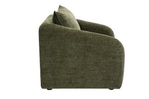 Fauteuil convertible en tissu effet velours texturé vert kaki MAHAUT
