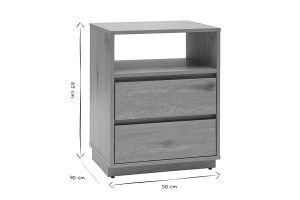 Meuble de rangement avec tiroirs finition bois clair chêne L50 cm SEVILLE
