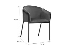 Chaise design en tissu velours rouge tomette et métal noir BRIANE
