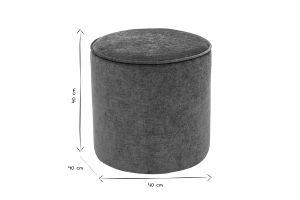 Pouf rotondo in tessuto effetto velluto verde kaki D40 cm PAUL