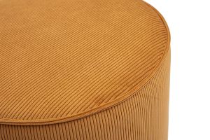 Pouf rond en tissu velours côtelé jaune curry D40 cm PAUL