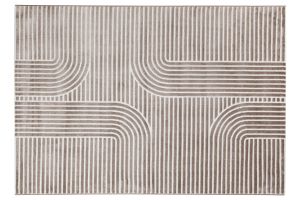 Tapis graphique rectangulaire taupe 160 x 230 cm MAGNUS