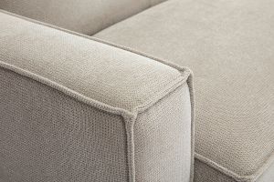 Canapé modulable 4 places en tissu effet velours texturé beige SPLIT