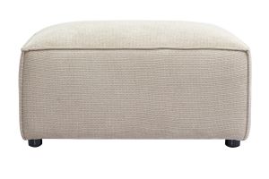 Pouf repose pieds en tissu chenille beige SPLIT