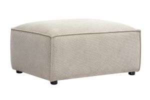 Pouf repose pieds en tissu chenille beige SPLIT