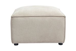 Pouf repose pieds en tissu chenille beige SPLIT