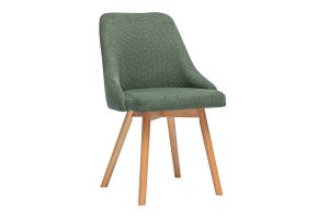 Chaises scandinaves en tissu chenille vert kaki et bois clair (lot de 2) HASTA