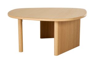 Table basse forme organique en bois clair chêne L85 cm ONDINE