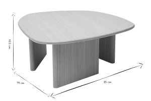 Table basse forme organique en bois clair chêne L85 cm ONDINE