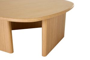 Table basse forme organique en bois clair chêne L85 cm ONDINE