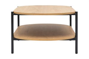 Table basse ovale finition bois clair chêne et métal L115 cm BRUNA