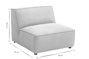 Module droit pour canapé en tissu chenille beige SPLIT