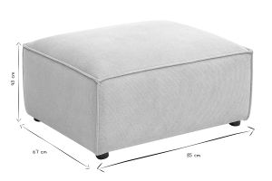 Pouf repose pieds en tissu chenille beige SPLIT