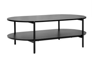 Table basse ovale finition bois noir et métal L115 cm BRUNA