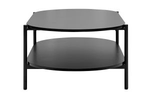 Table basse ovale finition bois noir et métal L115 cm BRUNA
