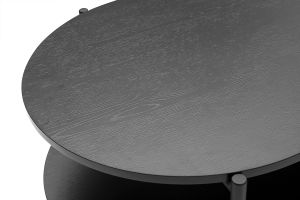 Table basse ovale finition bois noir et métal L115 cm BRUNA