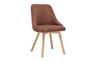 Chaises scandinaves en tissu chenille terre brûlée et bois clair (lot de 2) HASTA