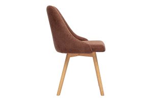 Chaises scandinaves en tissu chenille terre brûlée et bois clair (lot de 2) HASTA