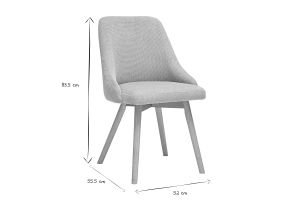 Chaises scandinaves en tissu chenille beige et bois clair (lot de 2) HASTA