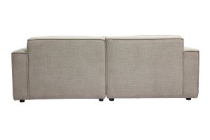 Canapé modulable 3 places en tissu effet velours texturé beige SPLIT
