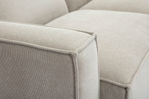 Divano angolare modulabile 5 posti in tessuto effetto velluto texturizzato beige SPLIT