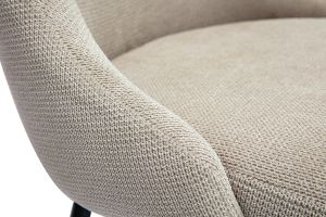 Chaises en tissu chenille beige et métal noir (lot de 2) HASTA