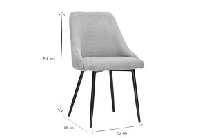 Chaises en tissu chenille beige et métal noir (lot de 2) HASTA