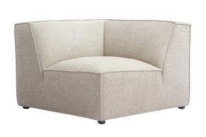 Module d'angle central pour canapé en tissu chenille beige SPLIT