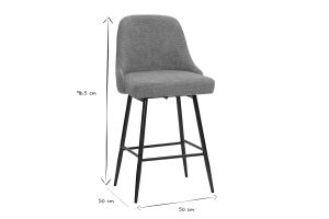 Tabourets de bar pivotants 360° en tissu chenille terre brûlée et métal H66 cm (lot de 2) HASTA