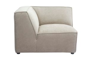 Module d'angle central pour canapé en tissu chenille beige SPLIT