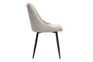 Chaises en tissu chenille beige et métal noir (lot de 2) HASTA