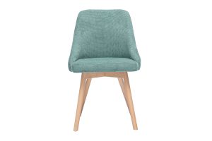 Chaises scandinaves en tissu chenille vert céladon et bois clair (lot de 2) HASTA