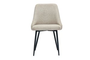 Chaises en tissu chenille beige et métal noir (lot de 2) HASTA