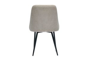 Chaises en tissu chenille beige et métal noir (lot de 2) HASTA