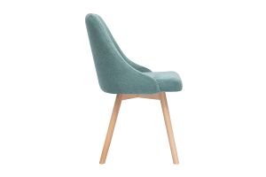 Chaises scandinaves en tissu chenille vert céladon et bois clair (lot de 2) HASTA