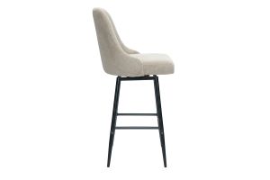 Tabourets de bar pivotants 360° en tissu chenille beige et métal H66 cm (lot de 2) HASTA
