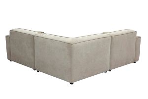 Canapé d'angle modulable 3 places en tissu effet velours texturé beige SPLIT