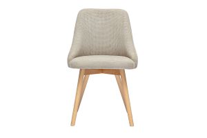 Chaises scandinaves en tissu chenille beige et bois clair (lot de 2) HASTA