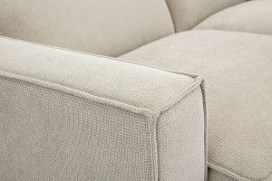 Canapé d'angle modulable 3 places en tissu effet velours texturé beige SPLIT