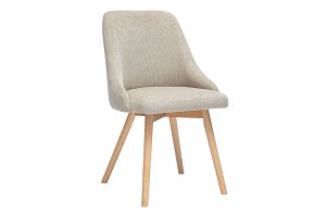 Chaises scandinaves en tissu chenille beige et bois clair (lot de 2) HASTA