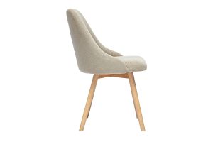 Chaises scandinaves en tissu chenille beige et bois clair (lot de 2) HASTA