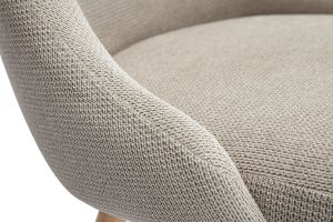 Chaises scandinaves en tissu chenille beige et bois clair (lot de 2) HASTA